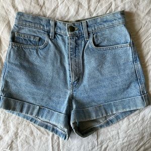 American Apparel High-Rise Jean Shorts